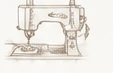 工業用ミシンの線画